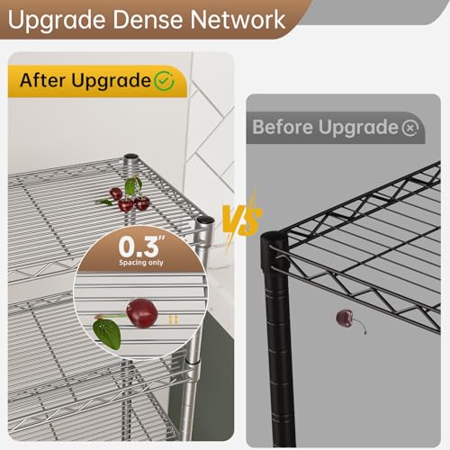 Golpart 6Tier Adjustable Storage Shelves Metal Wire Shelving Standing Shelf - color: Grey, size: 6-tier-10"Dx16"Wx63"H