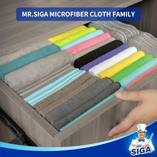 MR.SIGA Microfiber Cleaning Cloths, Streak Free Microfiber Towels, 12 Pack - color: Purple