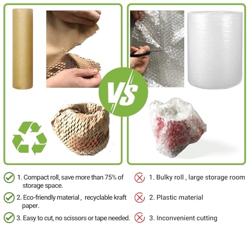 Moving Dish Packing Kit Plate Protector Sleeve, Packing Supplies for Dishes Glass, Honeycomb Wrapping Paper Roll 15'' x300' Large Bubble Cushion Wrap Shipping Material for Fragile Items, 80GSM - size: 15 inch * 300 feet
