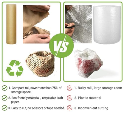 Moving Dish Packing Kit Plate Protector Sleeve, Packing Supplies for Dishes Glass, Honeycomb Wrapping Paper Roll 15'' x300' Large Bubble Cushion Wrap Shipping Material for Fragile Items, 80GSM - size: 15 inch * 300 feet