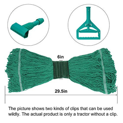 Mop Head Replacement,Commercial Mop Heads,Cotton Washable Industrial Mop Head,6 Inch Heavy Duty Mop Heads,Wet Industrial Cleaning Mop Head for Home,Industrial and Commercial Use Clean（Green） - color: Green, size: 1 Pack