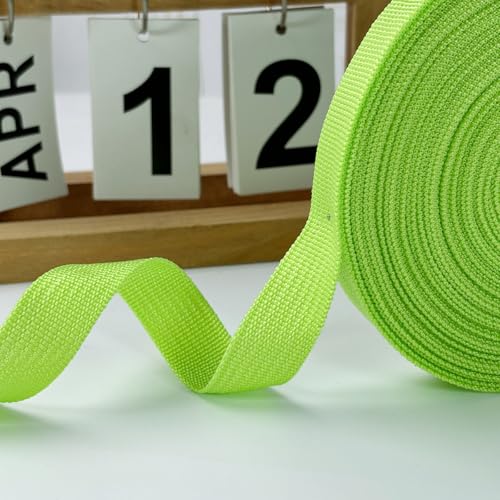 3/4 Inch Apple Green Polypropylene Webbing Straps 15Yds for Sewing - color: Neon Green, size: 15