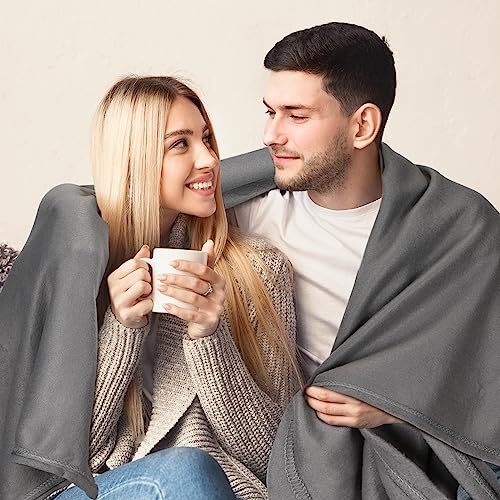 Macarrie 50 Pack Fleece Blankets Bulk,50 x 60 Inch Gray Soft Throw Blankets - color: Gray