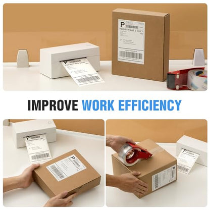 4x6 Thermal Labels Fanfold 500-Pack Crisp Prints Thermal Shipping Labels 4x6 Commercial Grade Thermal Printer Paper with Perforated, 1 Stack - style: 500 Labels-White