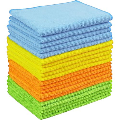 Simple Houseware 12" x 16" Microfiber Cleaning Cloth 20 Pack, 4 Colors - size: 20-Pack