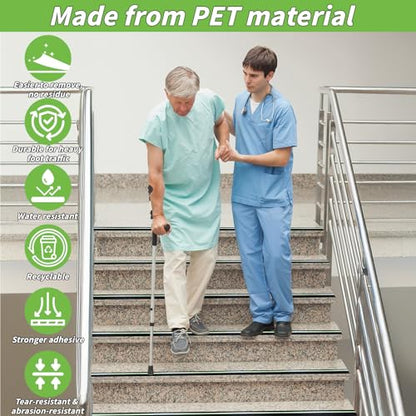 Oleitodh Anti-Slip Traction Tape, 4In x 60Ft, Glow-in-Dark Green Stripe - color: Luminescent, size: 4 in x 60 ft