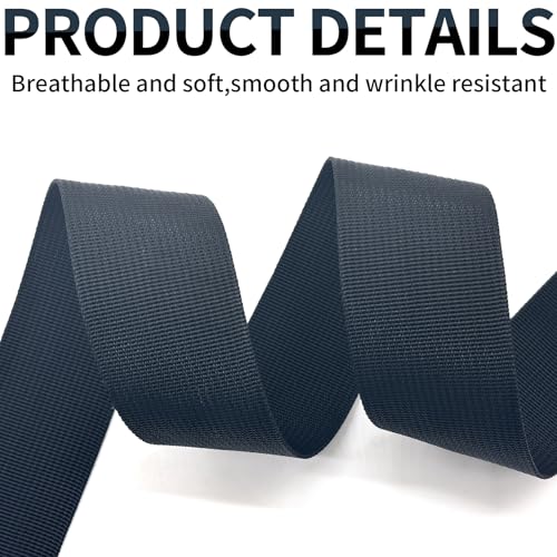 2" Black Wide Webbing Straps 12yd for Lawn Chair,Bag &Sewing - color: Black 01