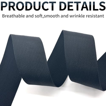 2" Black Wide Webbing Straps 12yd for Lawn Chair,Bag &Sewing - color: Black 01