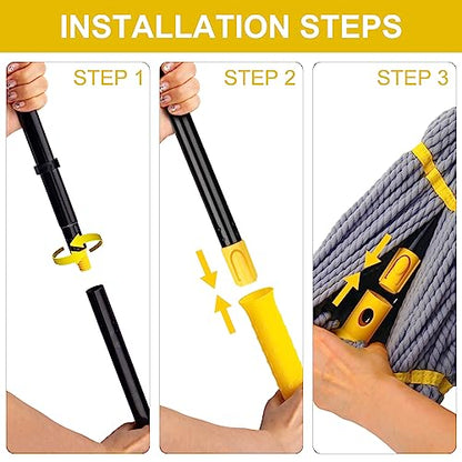 KeFanta Self-Wringing Twist Mop with 1 Extra Refill, 57 " Long Handle, Gray - color: Gray (1 Handle & 2 Mop Heads)