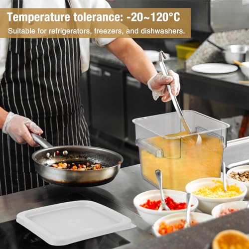 FoldTier 2 Pcs Square Food Storage Containers, White, 6 Qt - color: White, size: 6 Qt