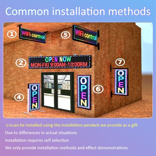 P10 Programmable Led Sign Display Digital Open Sign Custom Banner Outdoor Signs For Businesses Advertising Message Board Word Light Wifi Control High Brightness Neon 115"X14" - size: P10 115"x14"x2" Indoor/Outdoor