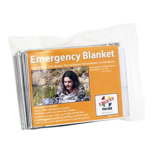 Urgent First Aid Mylar Solar Emergency Blanket, 84" x 52" - Space Blanket