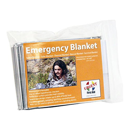 Urgent First Aid Mylar Solar Emergency Blanket, 84" x 52" - Space Blanket