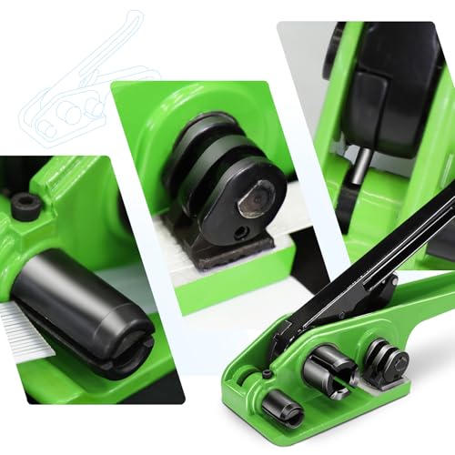 Heavy Duty Banding Strapping kit Contain 3/4"x 330' Composite Cord Packaging Straps & 100 Metal Wire Buckles 50 Plastic Edge Protectors Tensioner with Cutter Tool Glove - size: Composite Cord kit