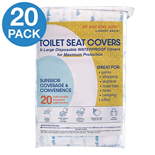 Extra Large Disposable Waterproof Toilet Seat Covers, Travel, Work & School - color: Sit & Stay Safe