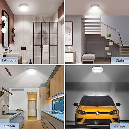 Battery Powered Motion Sensor Light with Remote, Wireless 300LM Indoor - color: Color Changeable - Remote