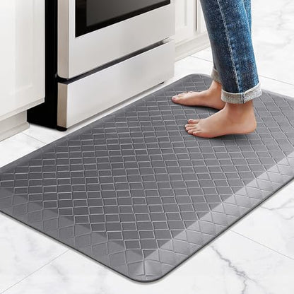 HappyTrends Kitchen Floor Mat - 4/5 Inch Thick Anti-Fatigue Kitchen Rug - color: Grey, size: 36"L x 22"W x 0.8"Th