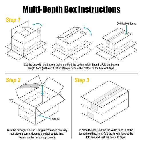 Top Pack Supply Multi-Depth Corrugated Boxes, 20" x 16" x 14", Kraft (Pack of 20)