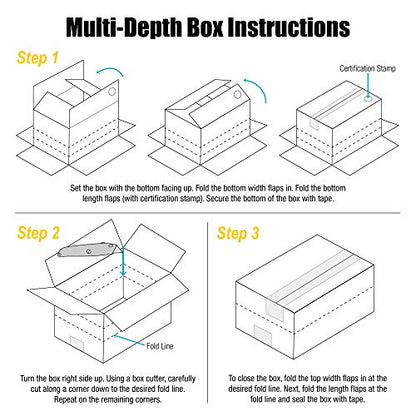Top Pack Supply Multi-Depth Corrugated Boxes, 20" x 16" x 14", Kraft (Pack of 20)