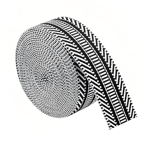 Nylon Webbing Ribbon Strap 1.5 Inch Patterned Polyester Webbing 6 Yards 38mm Striped Webbing Bag Handles Replacement DIY Pet Collars Leash Camera Strap Shoulder Straps (D) - color: D