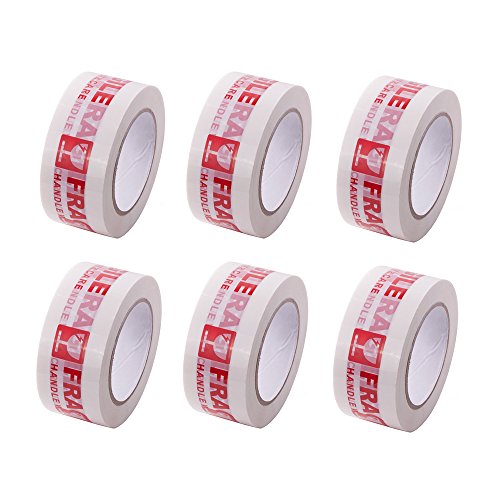 6Rolls Warning Fragile Tape Handle with Care 2Inx330Ft(110Yds) - color: 6Rolls