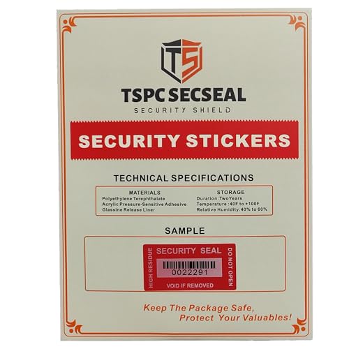 100pcs Tamper Proof Stickers Seals Labels (Matte Red, 1" X 2") - color: Matte Red 4, size: 1" X 2"