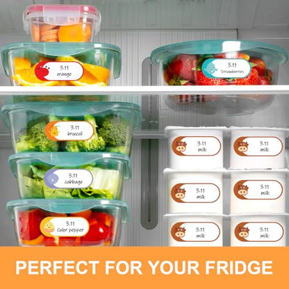 528 Pcs 1 x 2.5 Inch Baby Milk Bottle Labels Writeable, Removable Freezer Labels, 528 Food Stickers Cartoon Waterproof, Residue-Free Food Storage Label, for Kitchen, Mason Jar - color: Animalcartoon