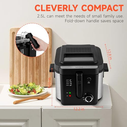 SUSTEAS Deep Fryer with Basket, Electric Deep Fryers for Home Use, 2.25Qt - size: 2.5L