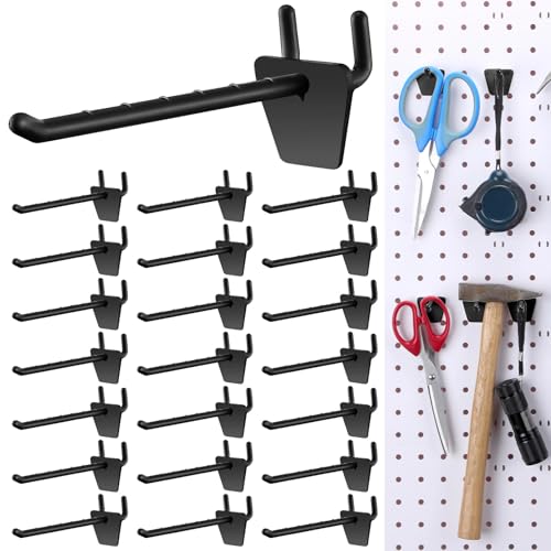 Unittype 100 Pack Plastic Pegboard Hooks, 4 Inch, Black