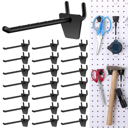 Unittype 100 Pack Plastic Pegboard Hooks, 4 Inch, Black