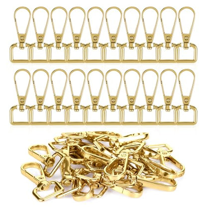 20 Pcs Metal D Ring Swivel Lobster Claw Clasp Snap Hooks Purse Hardware - color: Gold, size: 1/2 Inch