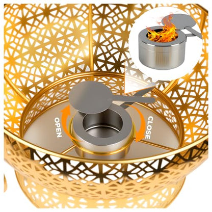 8QT Gold Chafing Dish Buffet Set, Luxury Stainless Steel Food Warmer, Elegant Hollow-Out Design Catering Server for Weddings, Parties, Hotel, Banquets, Christmas & Home Entertaining（4 pcs） - color: Gold01