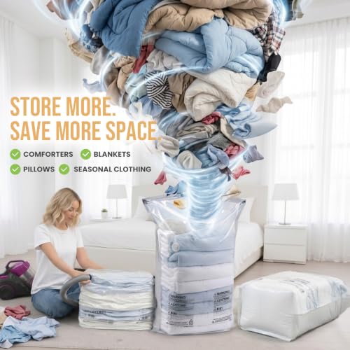TAILI 6 Pack Vacuum Storage Bags, Jumbo Cube (31x40x15 Inch), Cream - color: Cream, size: 6 Jumbo