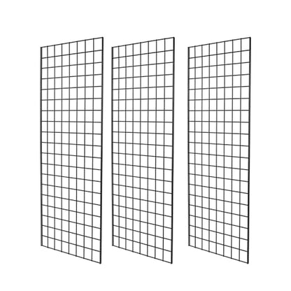Heavy Duty Commercial Grade Gridwall Panels – Grid Panel for Any Retail Display, 2’ Width x 5’ Height, 3 Gridwall Panels Per Carton (Black Finish) - color: Black, size: 2'x5'（3 Pack）