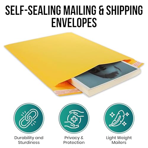 Levex - #1 7.25" x 12" [10 Pack) Kraft Bubble Mailers, Padded Envelope Mailers, Packing Envelope & Mailing Bags for Shipping - size: #1 (7.25" x 12")
