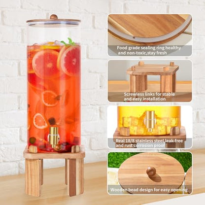 2 Gallon Large Drink Dispenser for Parties,Beverage Dispenser with Stand - size: 2 gallon