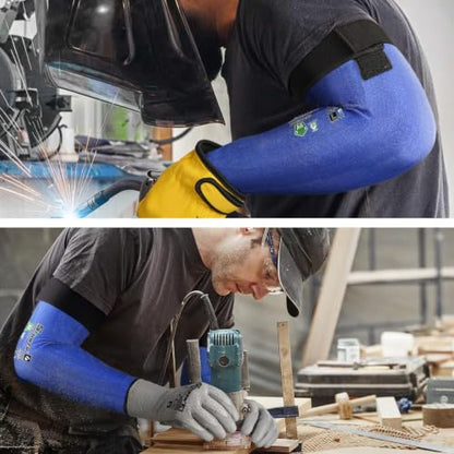 Schwer 2 Pairs 18in A6 Cut Resistant Arm Sleeves for Gardening, S902 - color: Blue, size: 18 In-2 Pairs