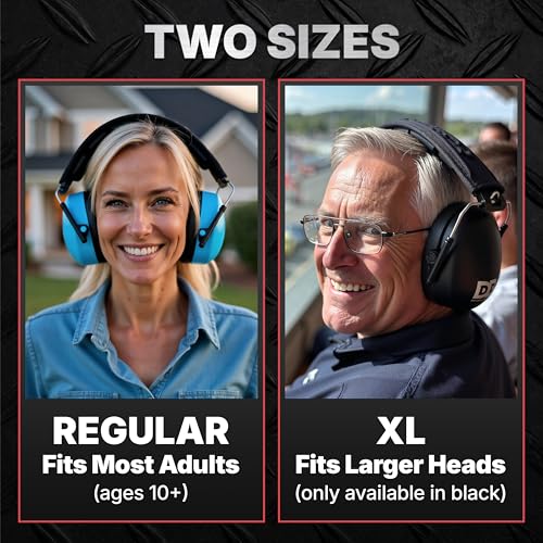 Decibel Defense Ear Protection, 37 dB NRR Ear Muffs (BLUE) - color: Blue, size: Regular