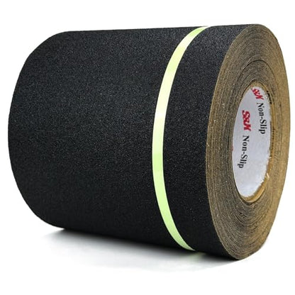 S&X Anti Slip Tape 6in x 60ft Glow-in-the-Dark Grip Tape for Stairs & Ramps - color: Black/Glow-in-the-Dark, size: 6" X 60'