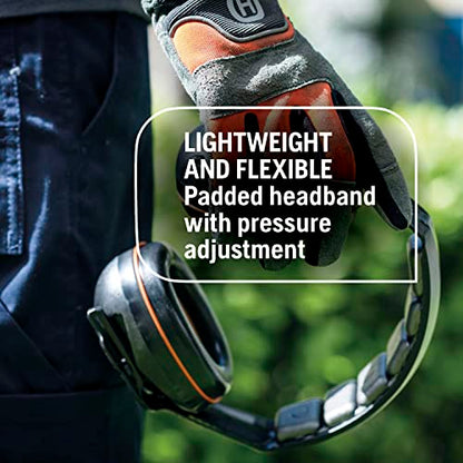 Husqvarna Professional Headband Hearing Protectors 25dB(A) NRR, Lightweight, Padded Headband, Clamshell Design, Black - size: One Size Fits Most