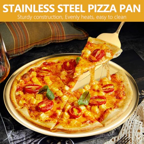 GRETJOB 24 Pcs Pizza Display Stands for Party Pizza Pan Riser Stand Set - color: Gold 8Pcs