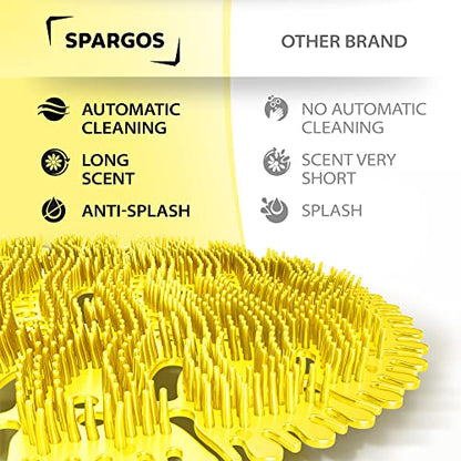 Spargos Urinal Screen Deodorizer, 12 Pack Lemon Mats - color: Yellow