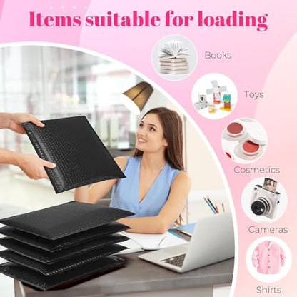 METRONIC Bubble Mailers 10x13" Padded Envelopes Black 500Pack Waterproof - color: Black, size: 10x13" 500PC
