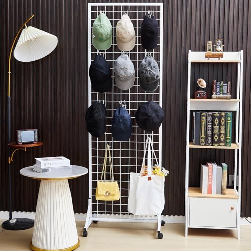 Blulu 4 Pcs 2' x 6' Grid Wall Panels with T-Base, Freestanding Gridwall Rack for Vendor Events, Craft Shows, Retail Booths, Sports Jersey, T-Shirt and Merchandise Display (White) - color: White