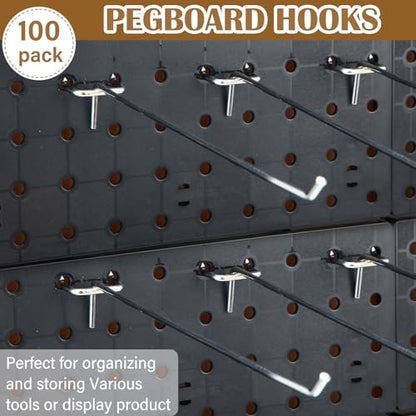 Shimeyao 100 Pcs Peg Board Hooks Stainless Steel Pegs,10 Inch,Silver - color: Silver, size: 10 Inch