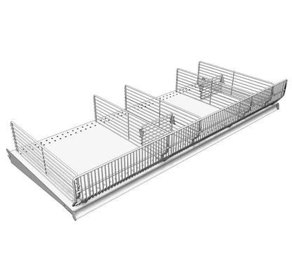 Lozier Wire Binning Fronts 48"x 3" BCP Chrome Plated - color: Chrome Plated, size: 4' W x 3" H