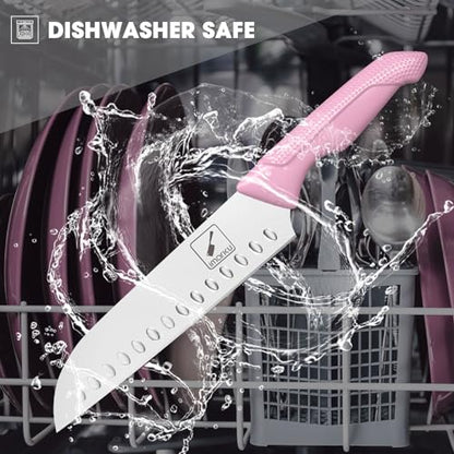 imarku 14-Piece Kitchen Knife Set, High-Carbon Stainless Steel,Pink - color: Pink, size: 14 Pcs