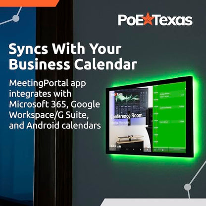 PoE Texas 10-Inch PoE Meeting Room Scheduler Tablet with LED Ring - size: Android 13