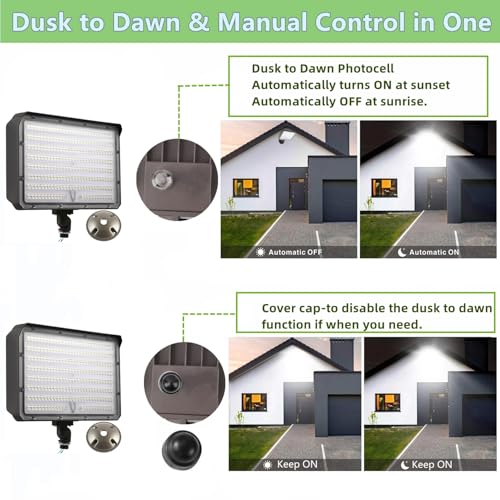 120W Outdoor LED Flood Light Dusk to Dawn with Knuckle, 16800LM 1000W Equivalent, 100-277V 5000K Daylight, ETL Commercial LED Flood Light Fixture, Outdoor Security Lighting for Landscape/Parking Lot - size: 120W