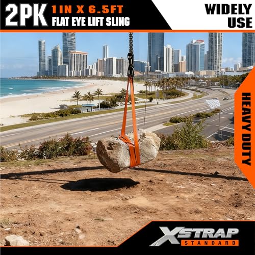 XSTRAP STANDARD 2PK 1"x6.5ft Lifting Sling Straps 2000 lb Vertical Capacity - style: 2PK 1''x6.5ft
